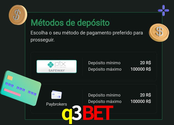 O cassino q3bet oferece uma grande variedade de métodos de pagamento